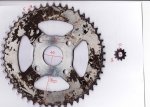 Orginal large sprocket with new small sprocket from electric motor.jpg Orginal large sprocket with new small sprocket from electric motor.jpg
